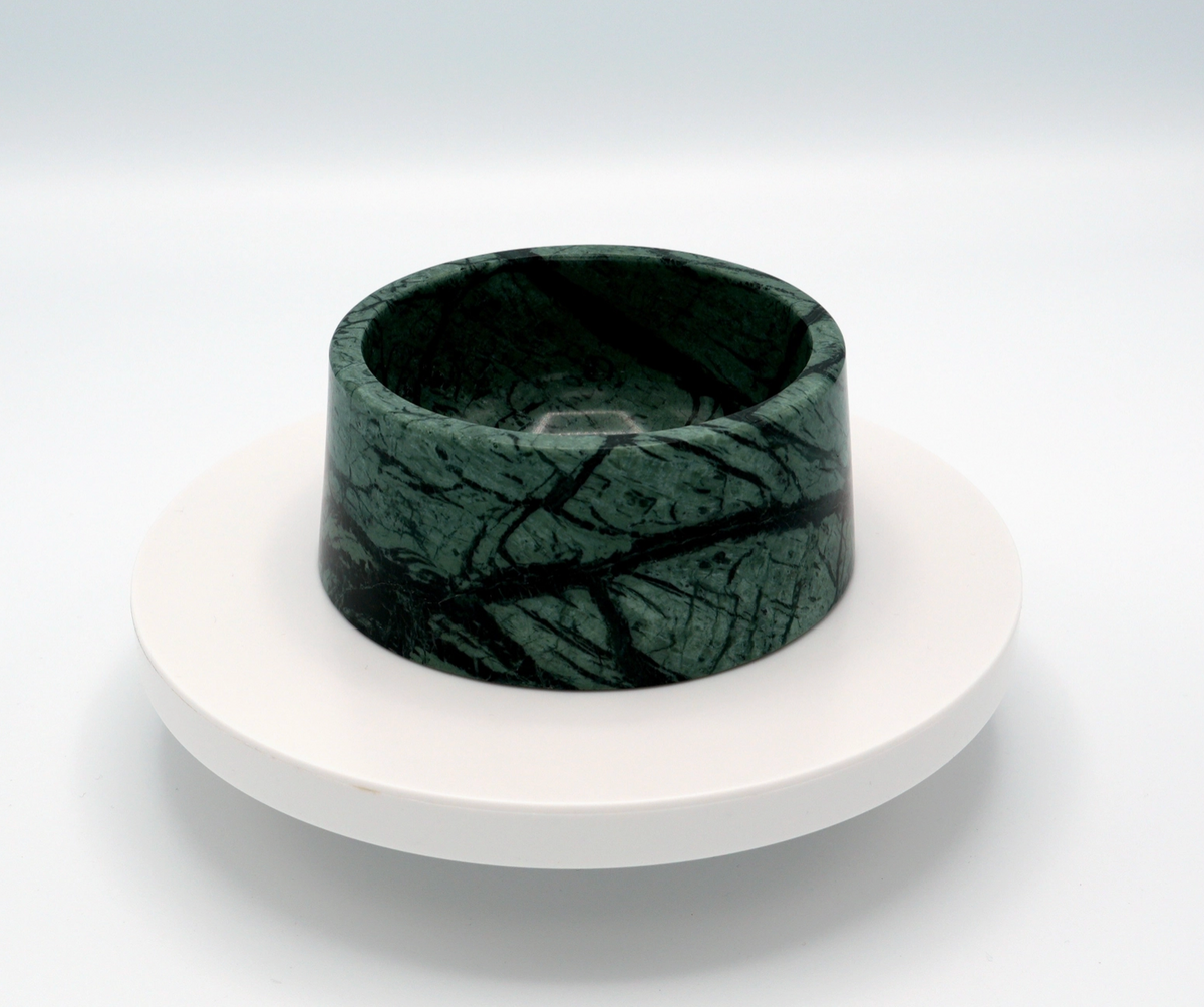 Studio Animaux | Marble Pet Bowl – Indian Dark Green – Small