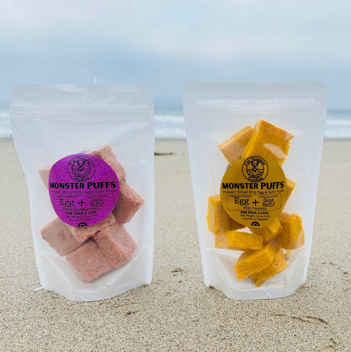 Fur Monster Goodies Monster Puffs | Freeze-Dried Organic Egg &Goat Kefir Treats