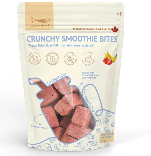 Loopy Paws | Crunchy Smoothie Bites – Strawberry & Banana
