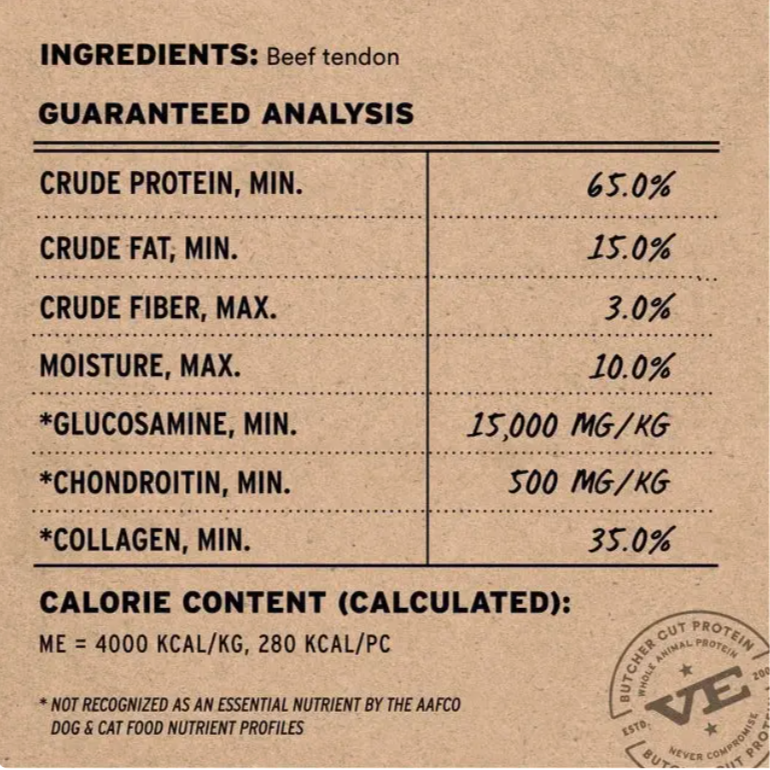 Vital Essentials | Raw Bar Freeze-Dried Raw Beef Tendon Dog Treat – 1.76 oz