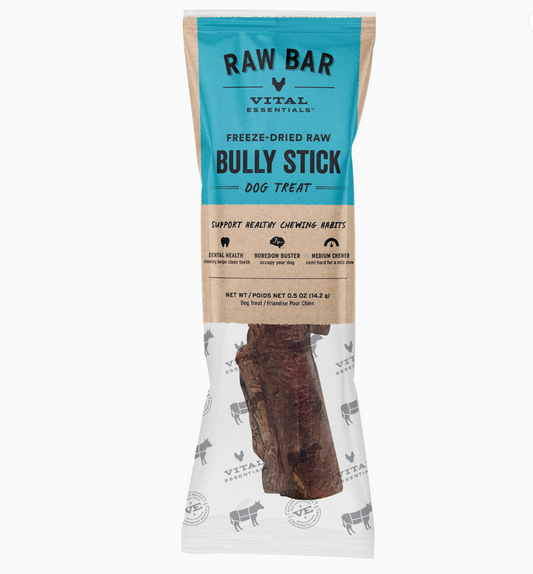 Vital Essentials|  Raw Bar Freeze-Dried Raw Bully Stick Dog Treat – 1.4 oz