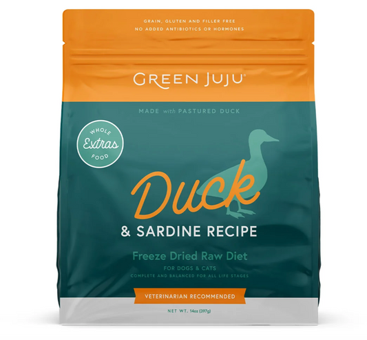 Green Juju | Extras Duck & Sardine – Complete & Balanced Freeze-Dried Meal