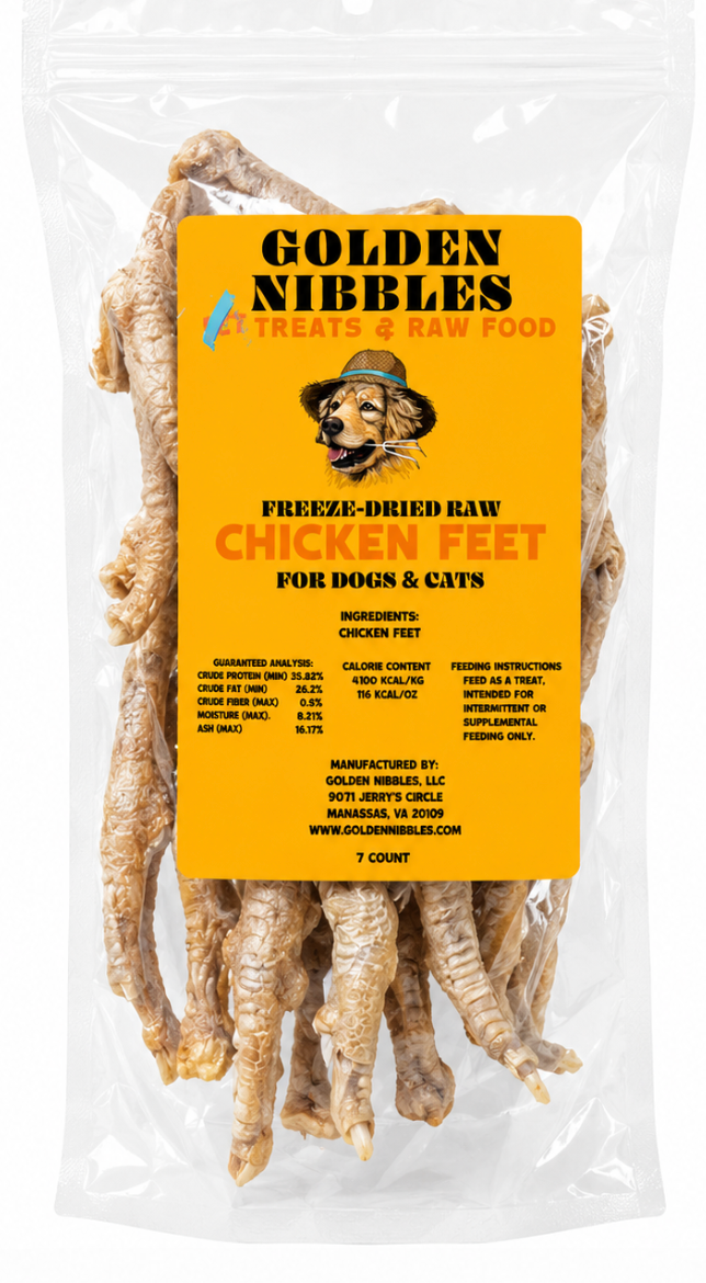 Golden Nibbles |  Freeze-Dried Chicken Feet