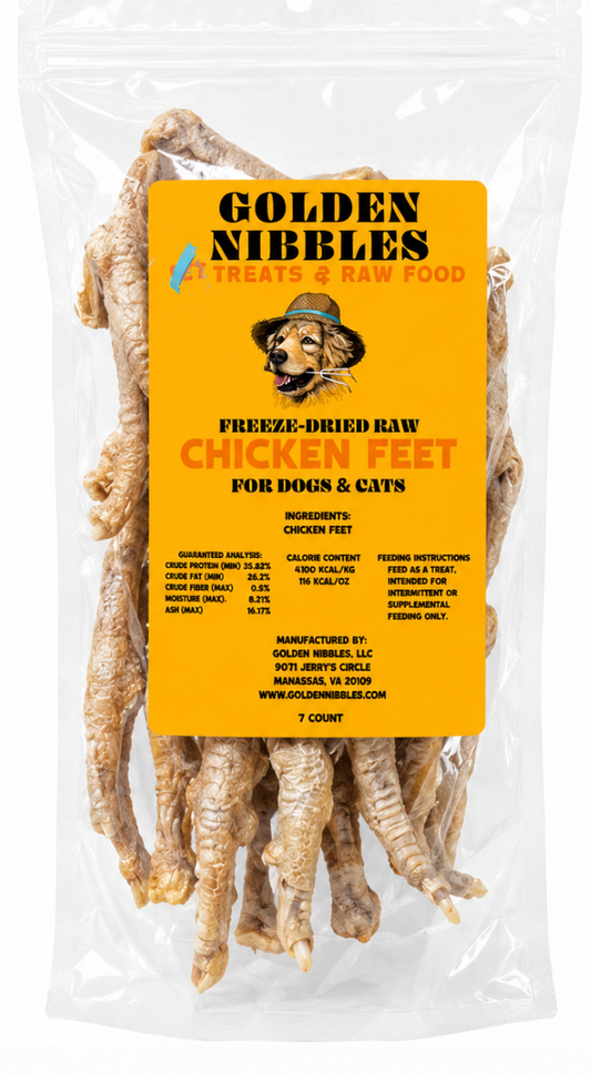 Golden Nibbles |  Freeze-Dried Chicken Feet