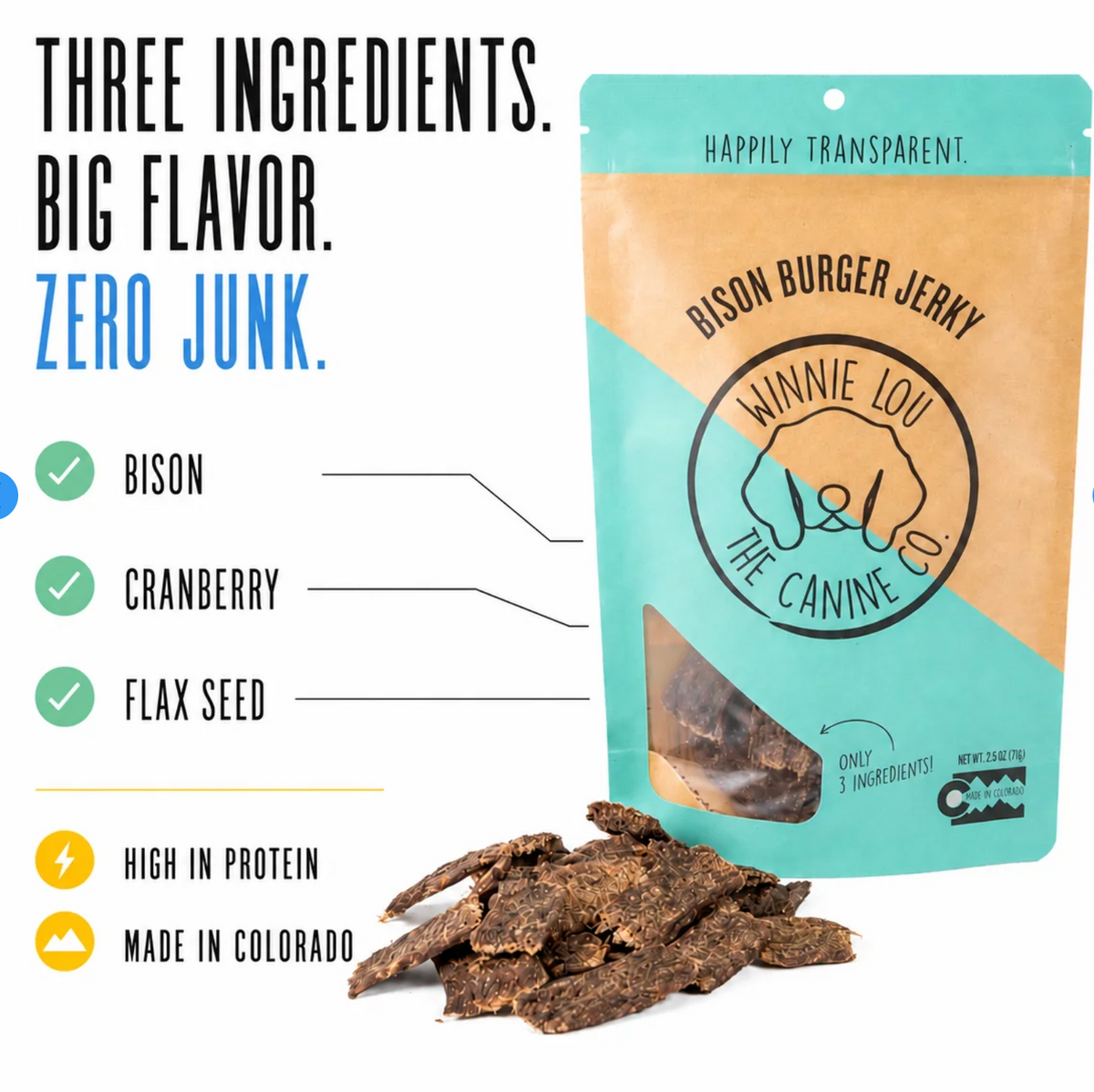 Winnie Lou | Bison Burger Jerky  2.5 oz