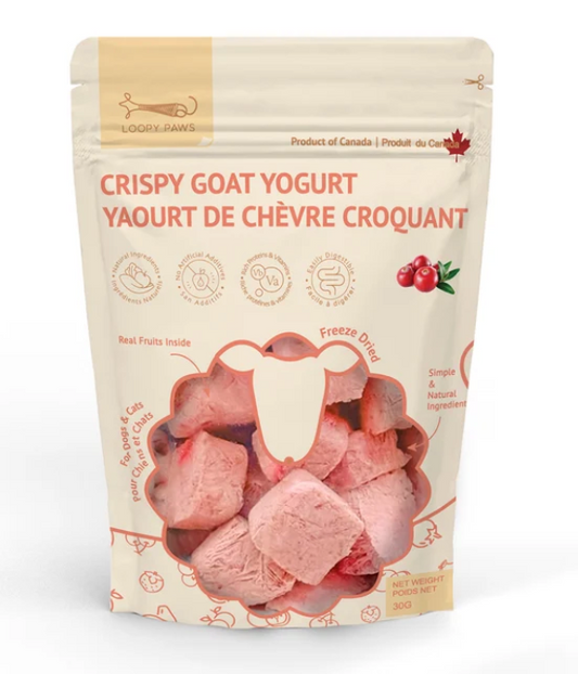 Loopy Paws Crispy Goat Yogurt – Cranberry