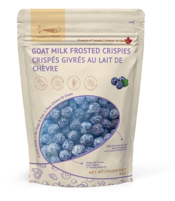 Loopy Paws | Goat Milk Frosted Crispies – Blueberry