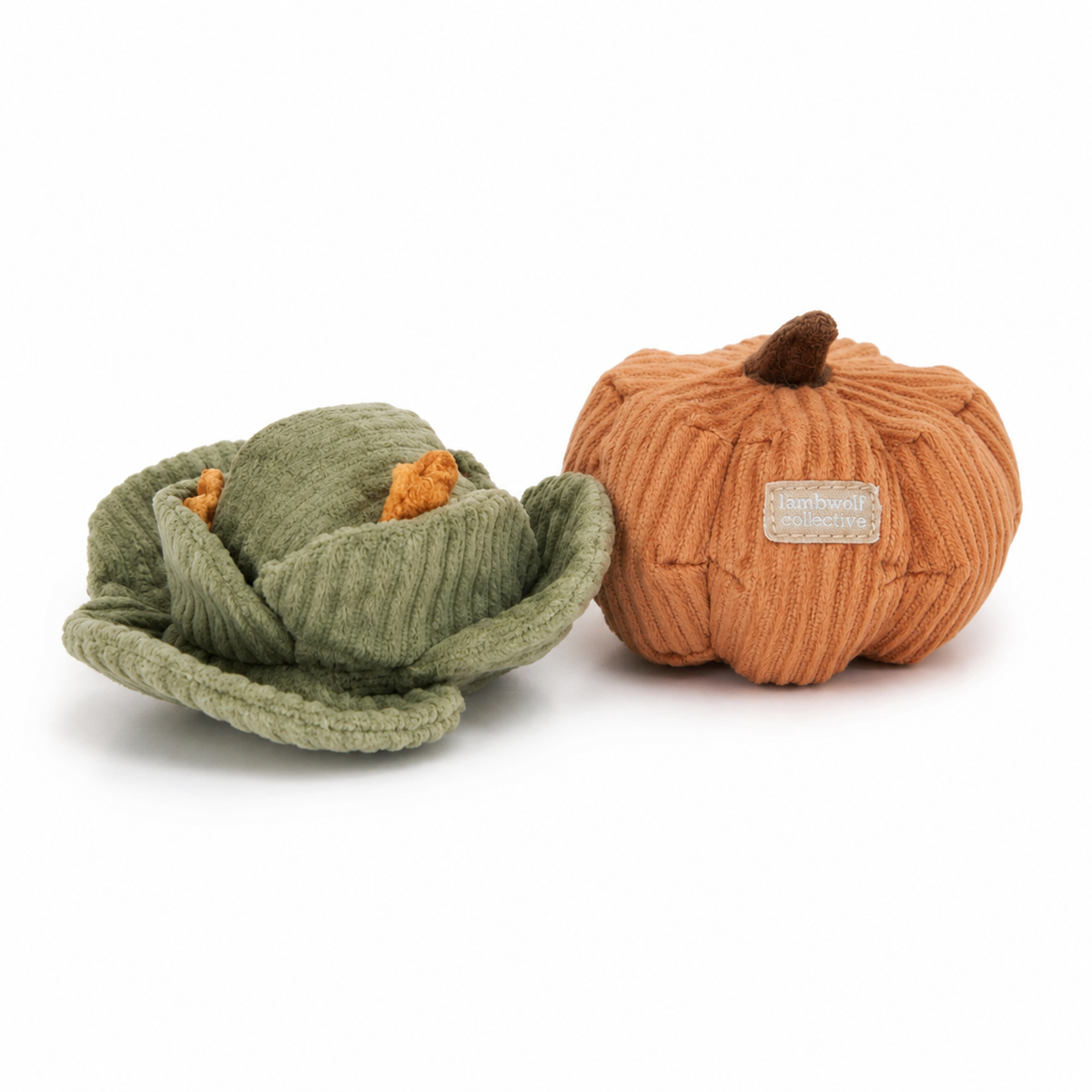 Lambwolf Collective | Kitty Veggie Cat Toy Set – Pumpkin&Cabbage