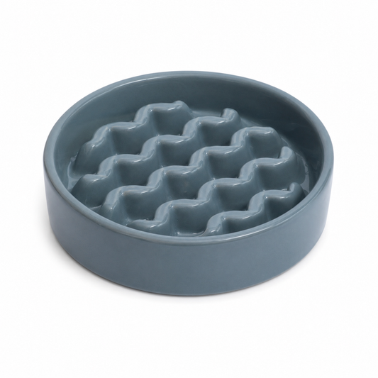 PEHOM | Macaroni Ceramic Slow Feeder Dog Bowl | Small