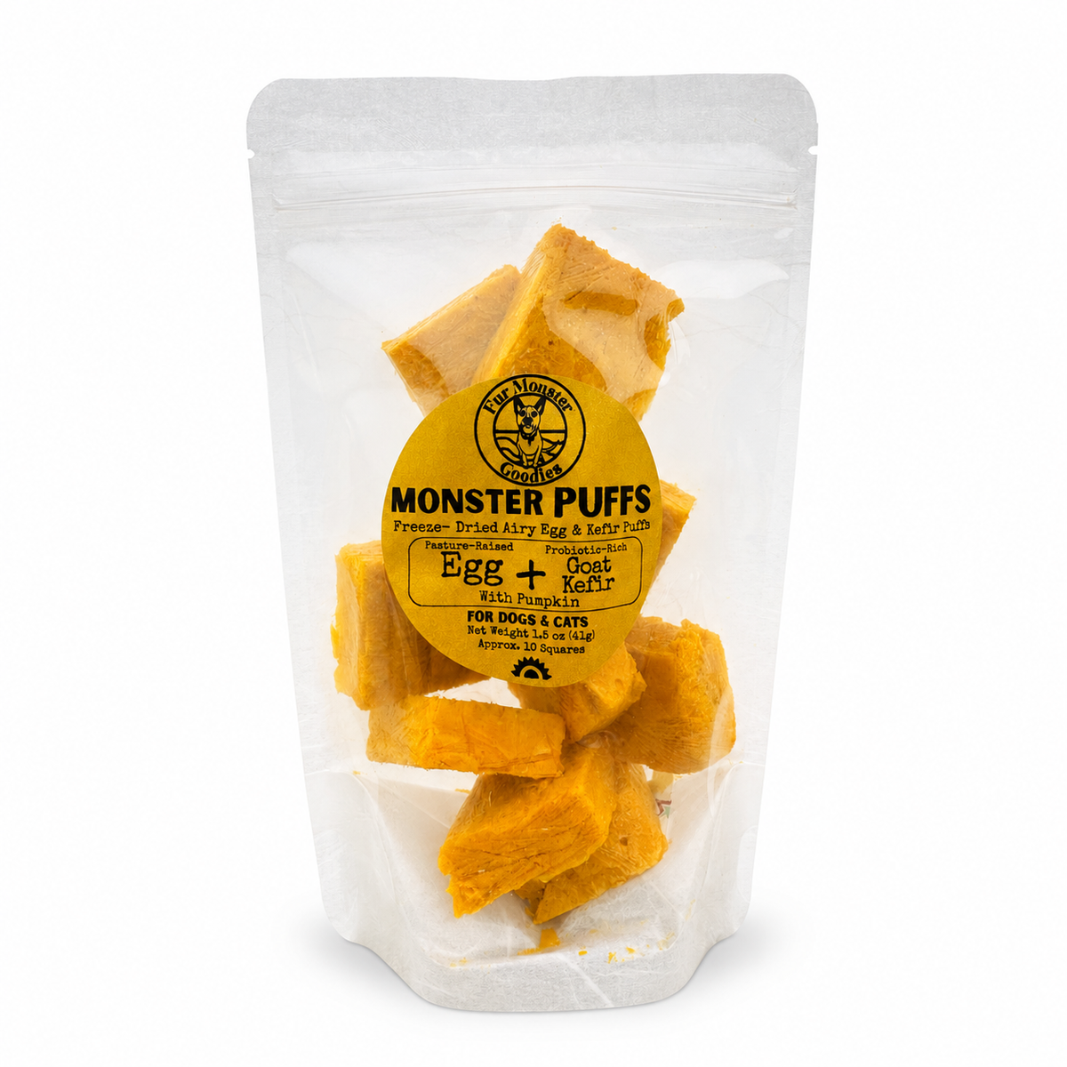 Fur Monster Goodies Monster Puffs | Freeze-Dried Organic Egg &Goat Kefir Treats