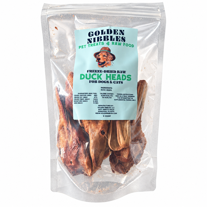 Golden Nibbles | Freeze-Dried Raw Duck Heads