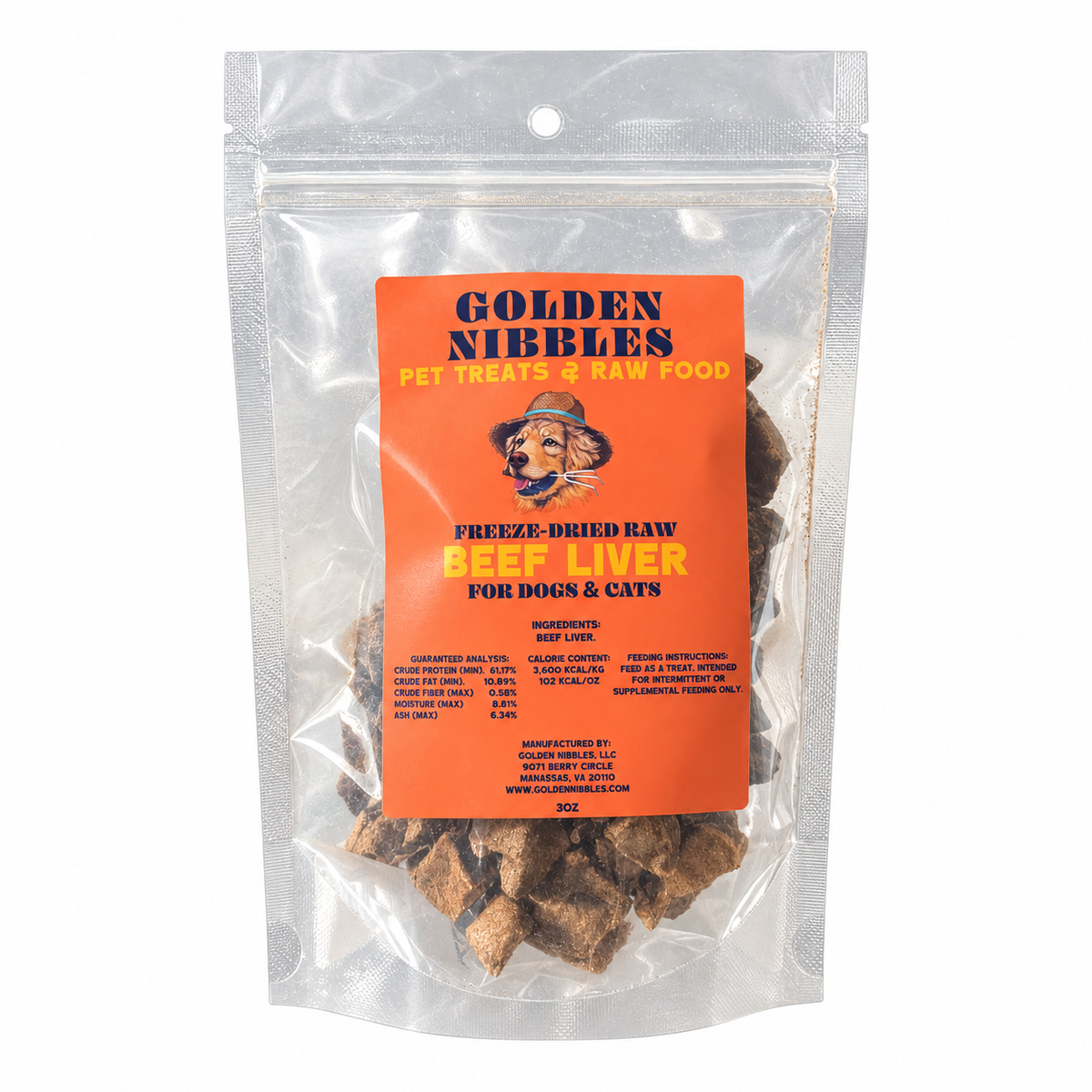 Golden Nibbles | Freeze-Dried Raw Beef Liver
